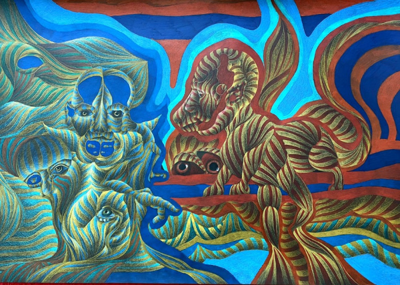 painting Зашитый человек
