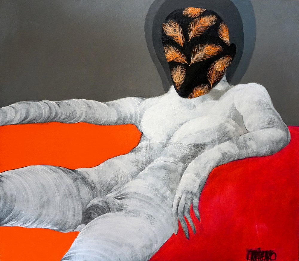 painting Клоун - Оранжевый стул