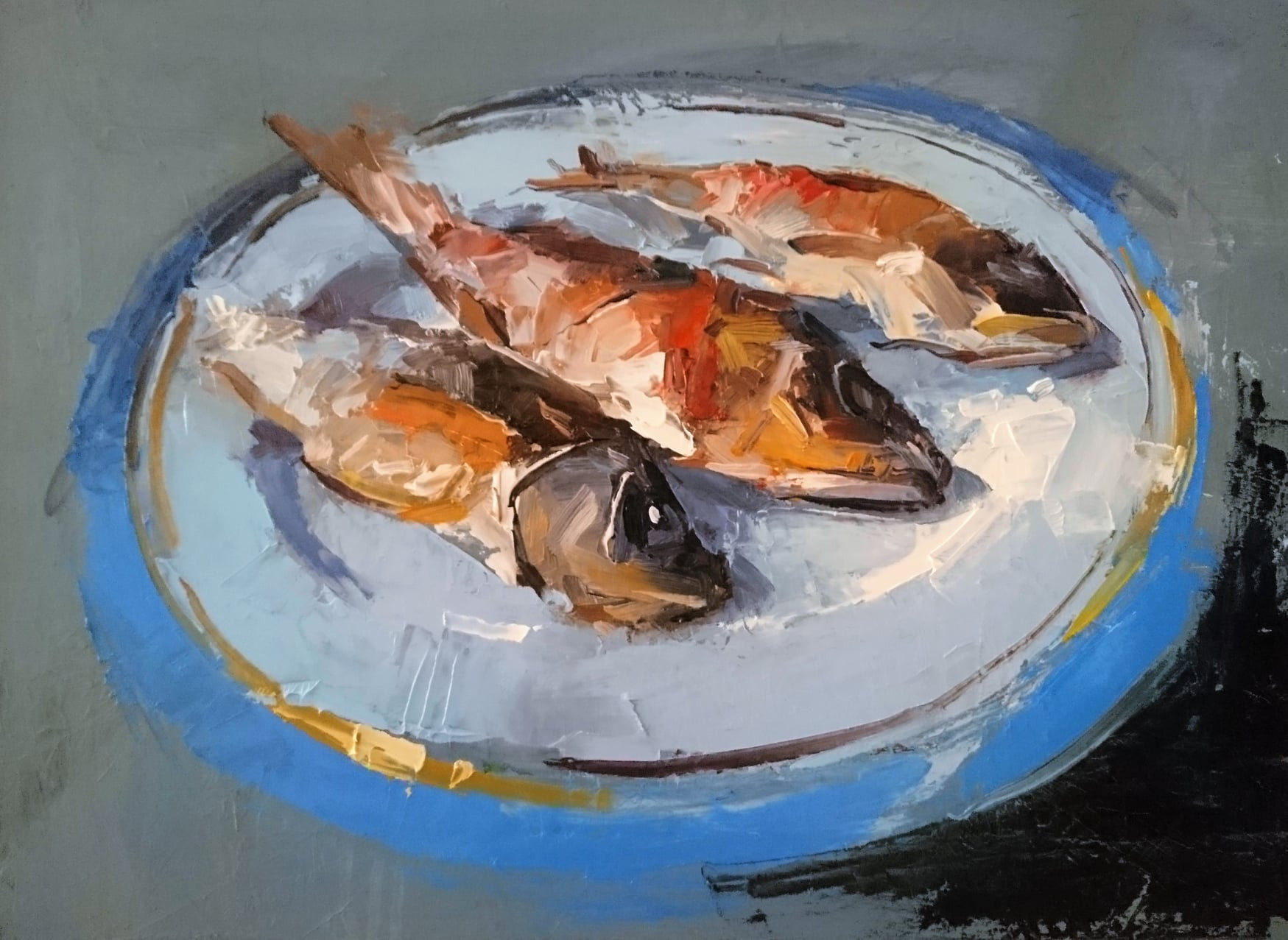 painting Fried fish