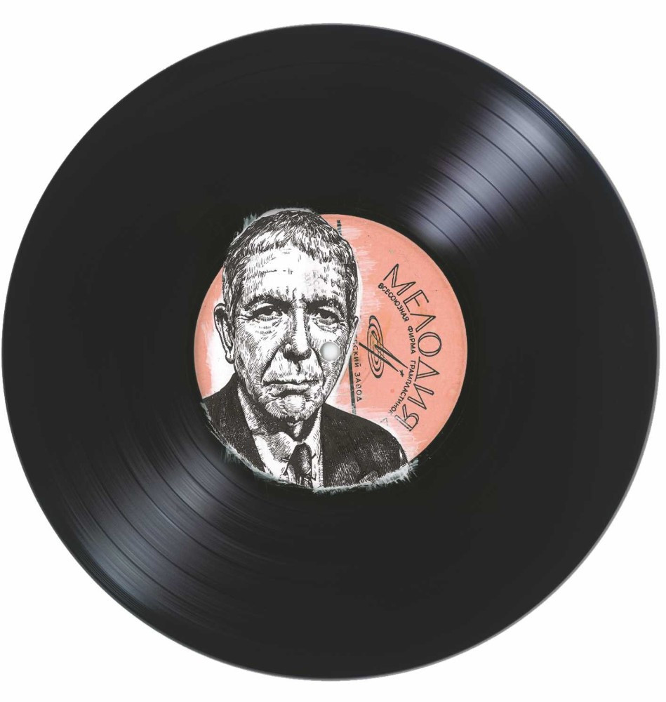 painting Series of works "Vinyl", "Leonard Cohen"