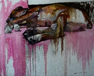 painting «Pink dog»