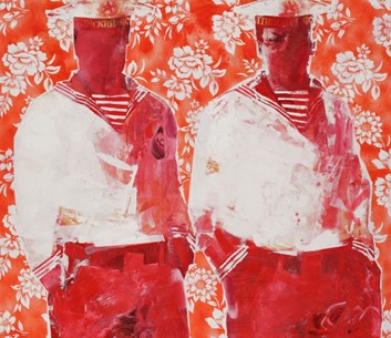 painting Red sailors. Composition 5