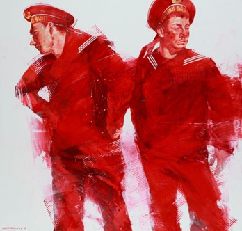 painting Red sailors. Composition 64